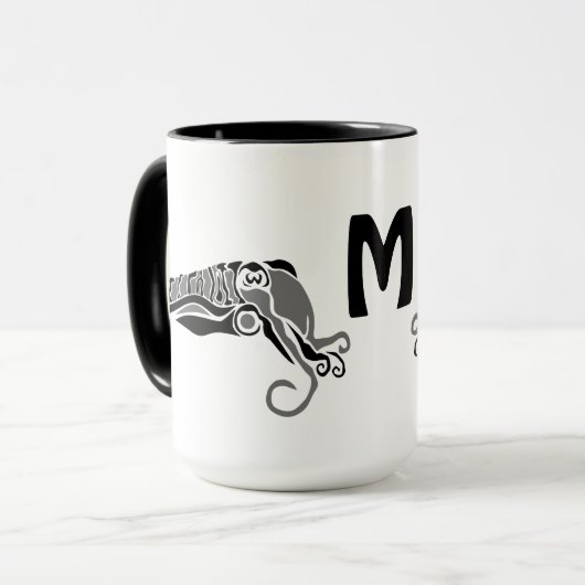 暗初期のいステンシルのイカスタイル マグカップ (正面左)