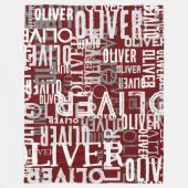 暗動揺して色で複モダン製された名前 フリースブランケット (正面)