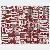 暗動揺して色で複モダン製された名前 フリースブランケット (正面(横))