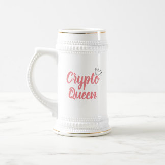 暗号のCryptocurrency Crown $女王のボスの女性マグ ビールジョッキ