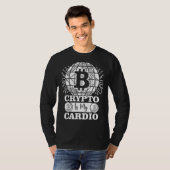 暗号は私のカーディオBitcoin Btc暗号通貨Blo Tシャツ (正面フル)