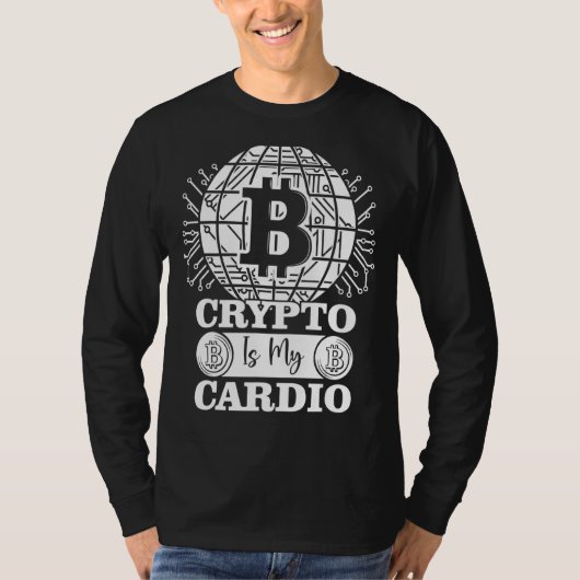暗号は私のカーディオBitcoin Btc暗号通貨Blo Tシャツ (正面)