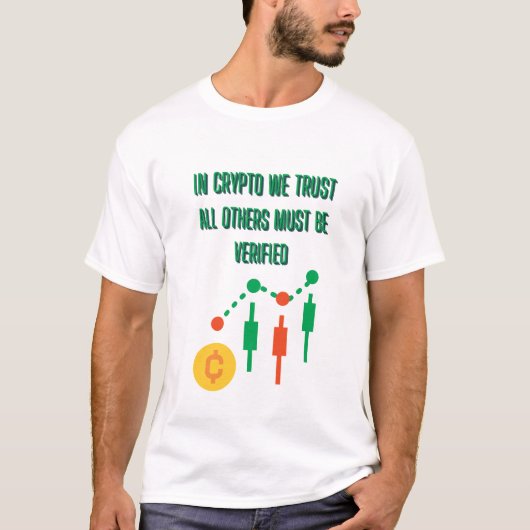 暗号を信じる大胆なタイポグラフィーデザイン Tシャツ (正面)