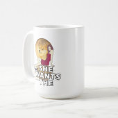 暗号カレンシー,ドグコイン・コーヒー・マグが欲しい コーヒーマグカップ (正面左)