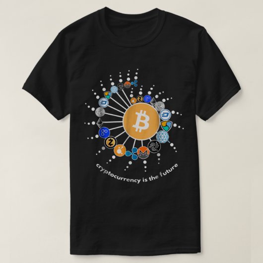 暗号ネットワークのデジタルデザイン Tシャツ (デザイン正面)