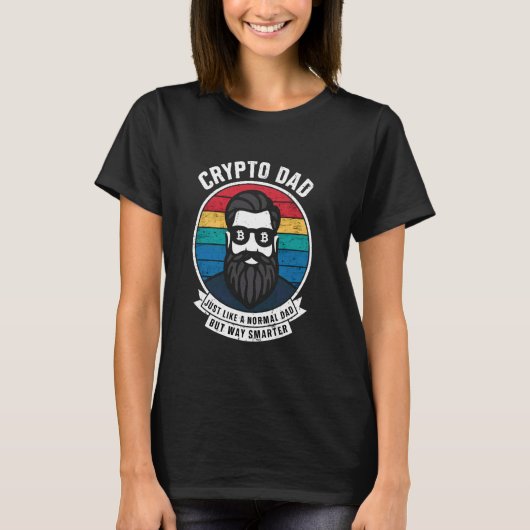 暗号パパビットコインパパおもしろい暗号通貨の父 Tシャツ (正面)