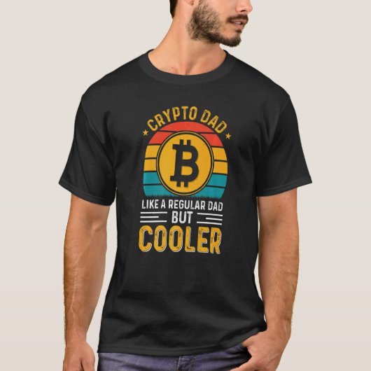 暗号パパレトロヴィンテージBitcoin Cryptocurrency Di Tシャツ (正面)