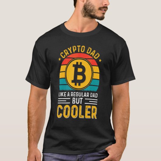 暗号パパレトロヴィンテージBitcoin Cryptocurrency Di Tシャツ (正面)