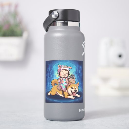 暗号ベビーと犬 シール (HydroFlask)