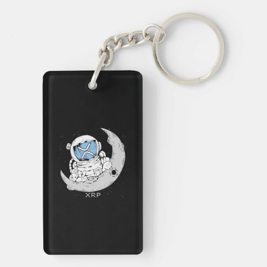 暗号ミームXRP暗号通貨かわいい宇宙飛行士ムーン キーホルダー (裏面)