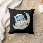 暗号ミームXRP暗号通貨かわいい宇宙飛行士ムーン クッション (ブランケット)