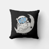 暗号ミームXRP暗号通貨かわいい宇宙飛行士ムーン クッション (正面)
