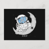 暗号ミームXRP暗号通貨かわいい宇宙飛行士ムーン ポストカード (正面)