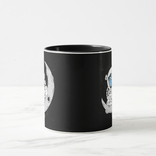 暗号ミームXRP暗号通貨かわいい宇宙飛行士ムーン マグカップ (中央)