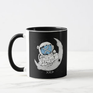 暗号ミームXRP暗号通貨かわいい宇宙飛行士ムーン マグカップ