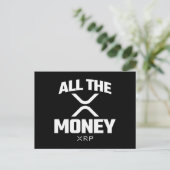 暗号ミームXRP Cryptocurrency All The Money引用文 ポストカード (スタンド正面)