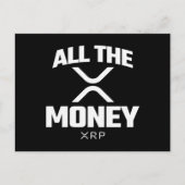 暗号ミームXRP Cryptocurrency All The Money引用文 ポストカード (正面)