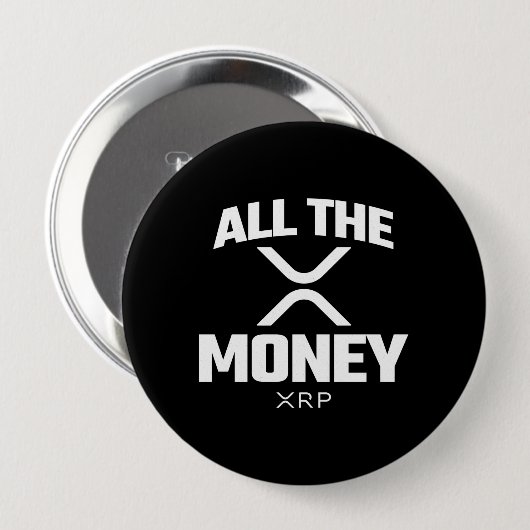暗号ミームXRP Cryptocurrency All The Money引用文 缶バッジ (正面&裏面)