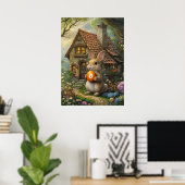 暗号ラビットホールイースターバニー絵を描ズ ポスター (ホームオフィス)