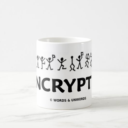 暗号化されて(踊りの人の棒は暗号を計算します) コーヒーマグカップ (中央)