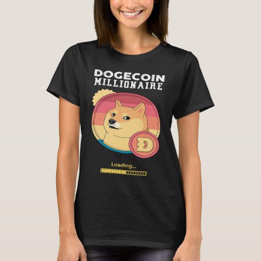 暗号化の暗号通貨を読み込むDogecoin億万長者 Tシャツ (正面)