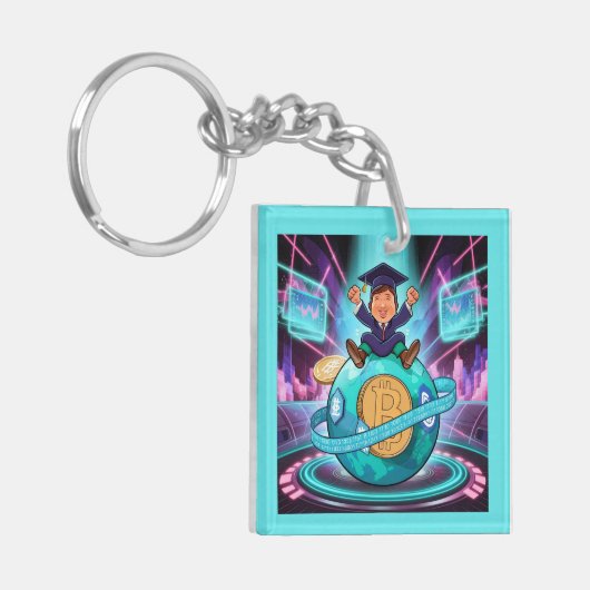 暗号卒業 キーホルダー (正面左)