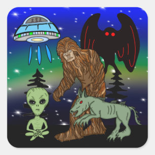 暗号文，ビッグフット，サスカッチ，モスマン，エイリアン, UFO スクエアシール
