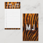 暗号財布タイガー回復シードフレーズ12 名刺 (正面/裏面)