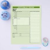 暗号財布パスワードキーパー回復シードフレーズ チラシ (シングル)