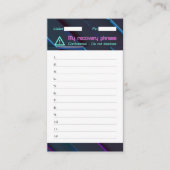 暗号財布パスワード回復シードフレーズ12 名刺 (正面)