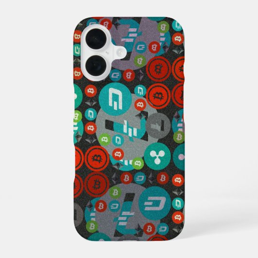 暗号通с貨パターン iPhone 16ケース (裏面)