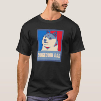 暗号通貨おもしろいパパFaのMens Dogecoinパパ Tシャツ
