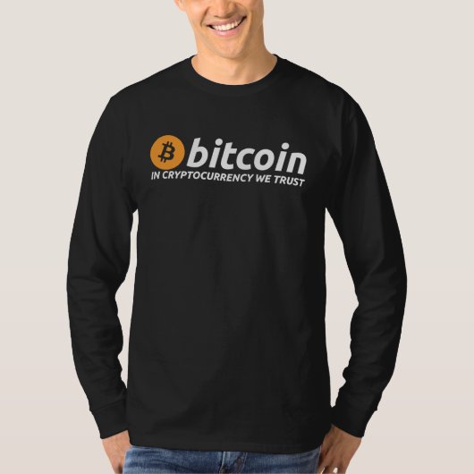 暗号通貨のビットコイン 私たちは暗号通貨を信じます デジタル通貨 Tシャツ (正面)