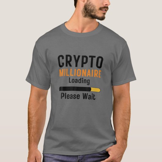 暗号通貨のローおもしろいドCrypto大富豪 Tシャツ (正面)
