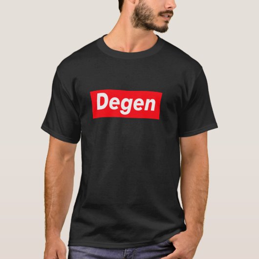 暗号通貨の日トレーダー男性の女性Degen Crypto Tシャツ (正面)