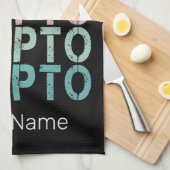 暗号通貨の暗号レトロレタリングデザイン キッチンタオル (四つ折り)