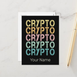 暗号通貨の暗号レトロレタリングデザイン シーズンポストカード