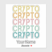 暗号通貨の暗号レトロレタリングデザイン シール (シート)