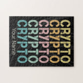 暗号通貨の暗号レトロレタリングデザイン ジグソーパズル (横)