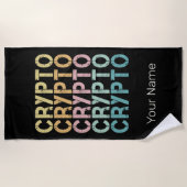 暗号通貨の暗号レトロレタリングデザイン ビーチタオル (正面)