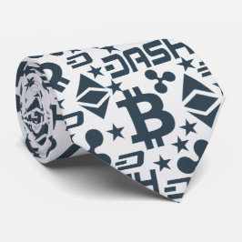 暗号通貨の青と白のパターンネックタイ ネクタイ