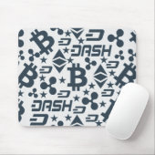 暗号通貨の青パターン マウスパッド (マウス)