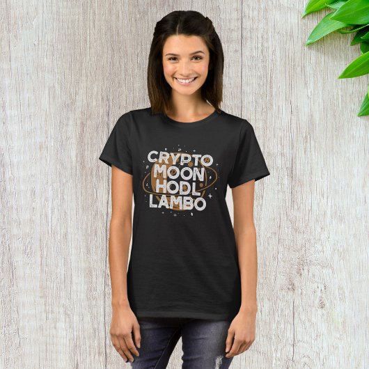 暗号通貨は月に向かって!HODL ランボ Tシャツ
