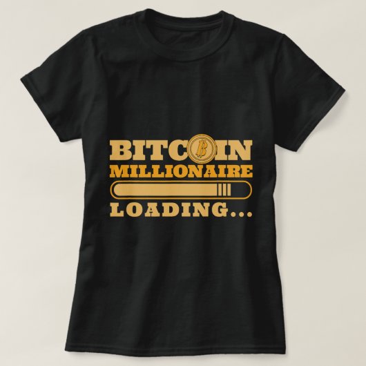 暗号通貨を読み込むビットコイン大富豪 Tシャツ (デザイン正面)