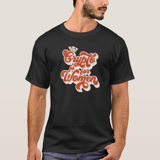 暗号通貨クイーンレトロ暗号は女性用 Tシャツ (正面)