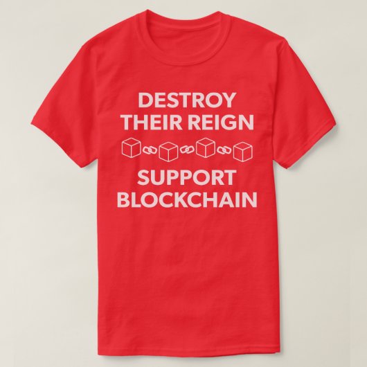 暗号通貨サポートBlockchain Ethereum Ether E Tシャツ (デザイン正面)