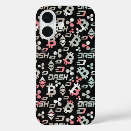 暗号通貨デジカラフルタルマネーパターン iPhone 16ケース