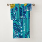 暗号通貨ビットコインおよび回路基板 バスタオルセット (インサイチュ)