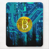 暗号通貨ビットコインおよび回路基板 マウスパッド (正面)
