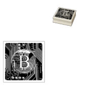 暗号通貨ビットコインおよび回路基板 ラバースタンプ (押印)
